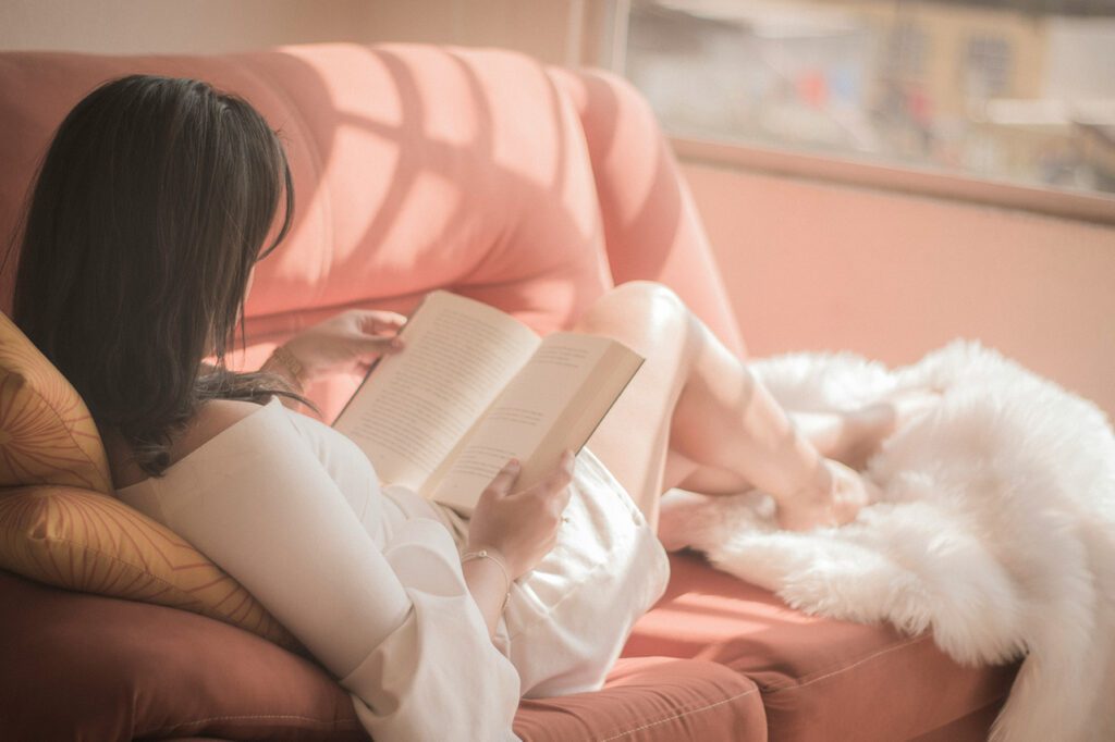 lady reading book